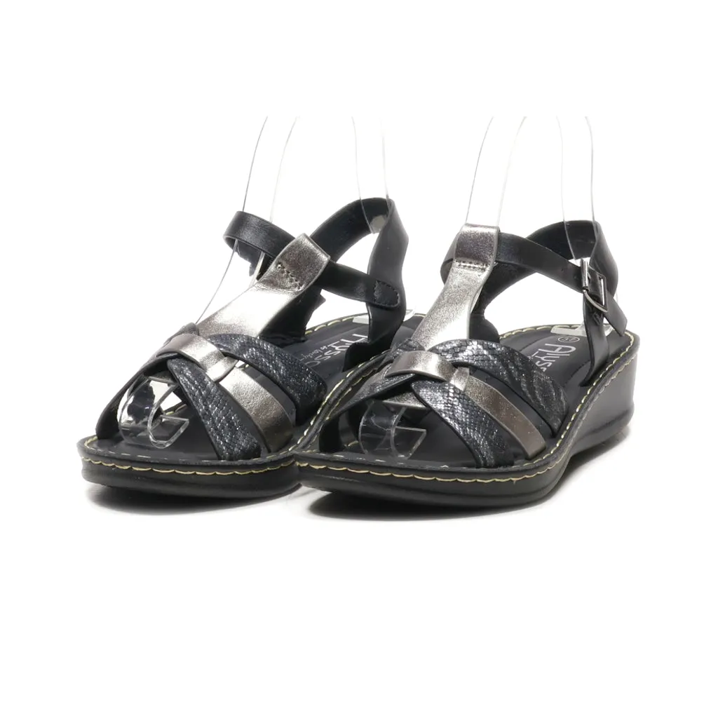 Alyssa Platform Sandals Leather Black Colour For Women