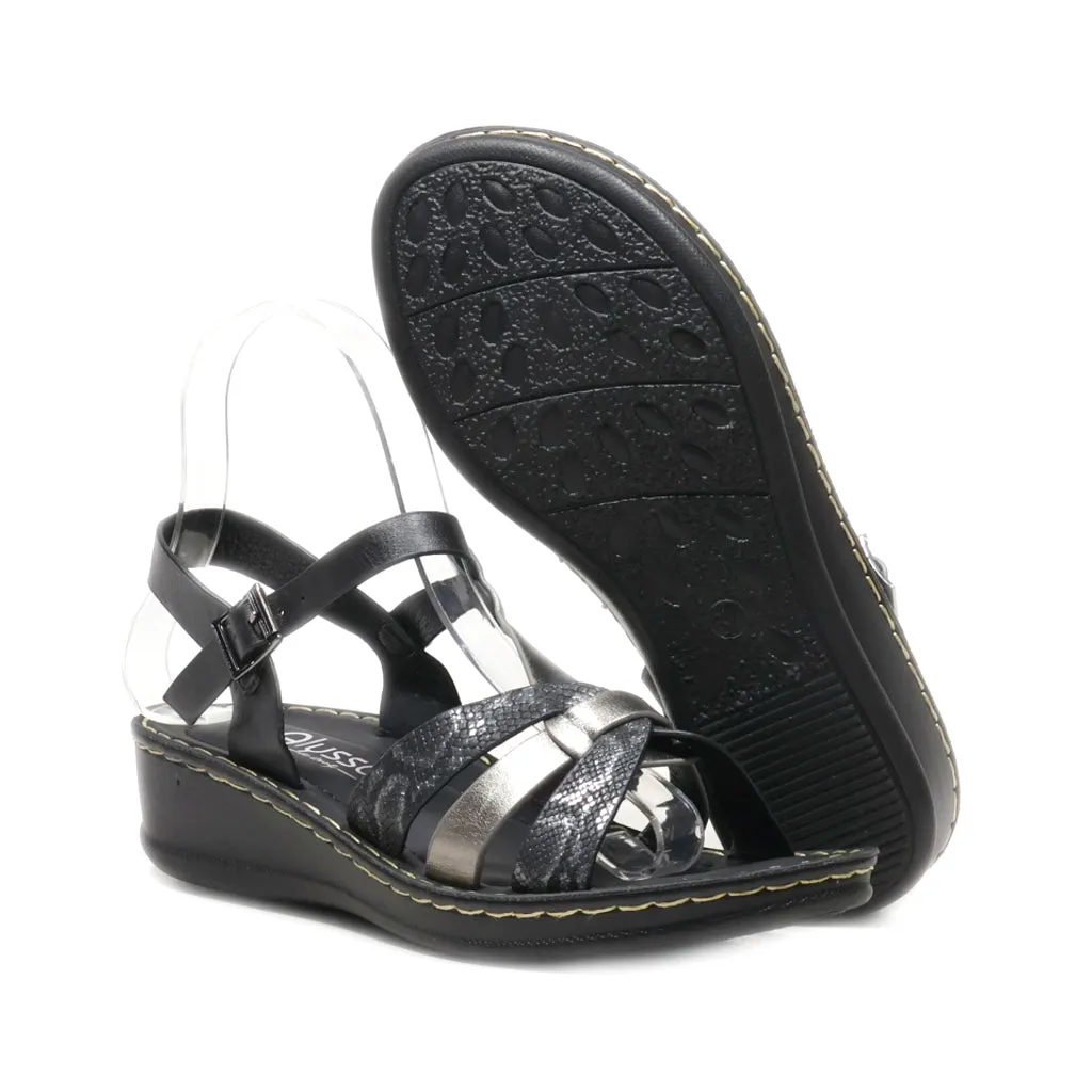 Alyssa Platform Sandals Leather Black Colour For Women