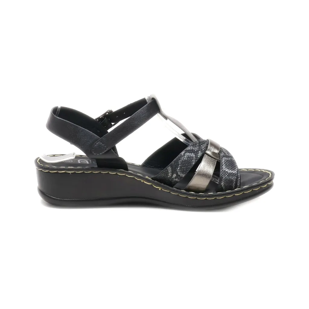 Alyssa Platform Sandals Leather Black Colour For Women