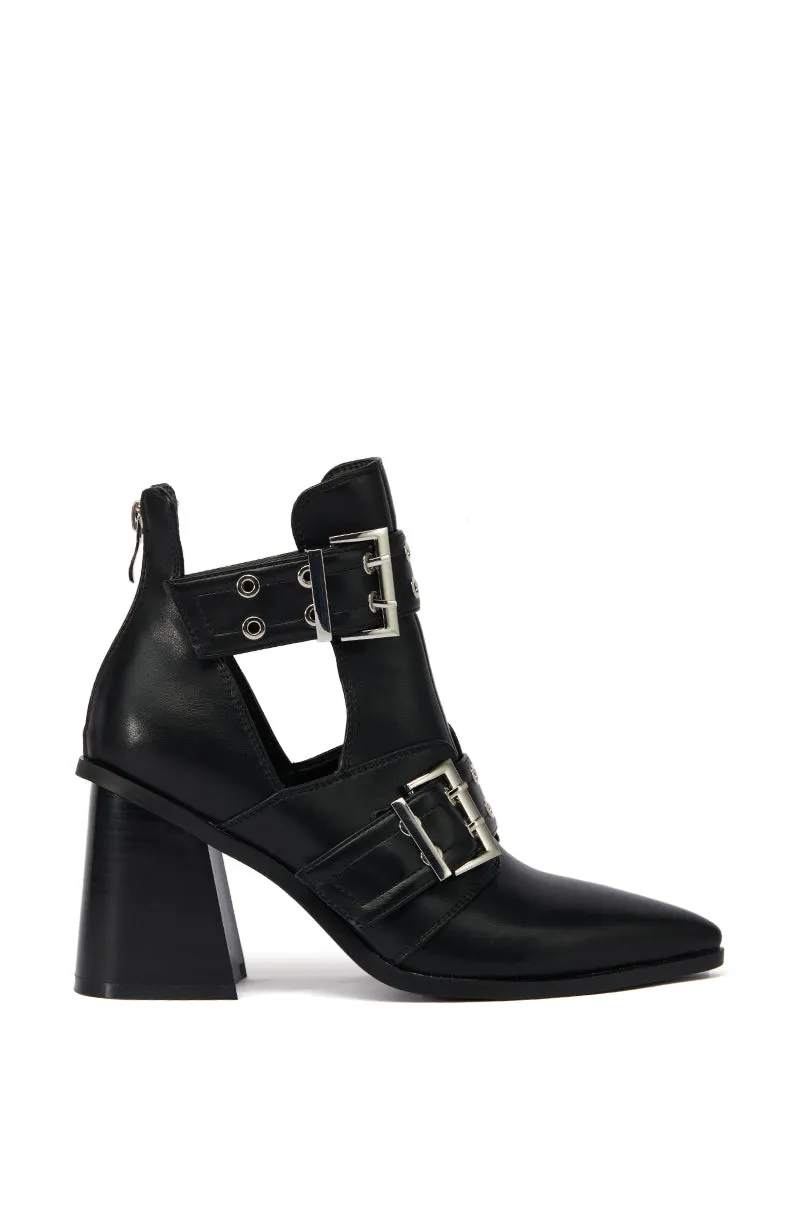 AZALEA WANG DEEGAN BLACK BUCKLE BOOTIE