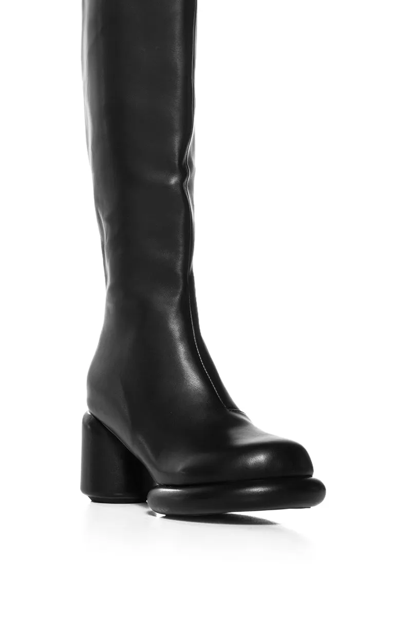AZALEA WANG DUANA BLACK ROUND PLATFORM BOOT