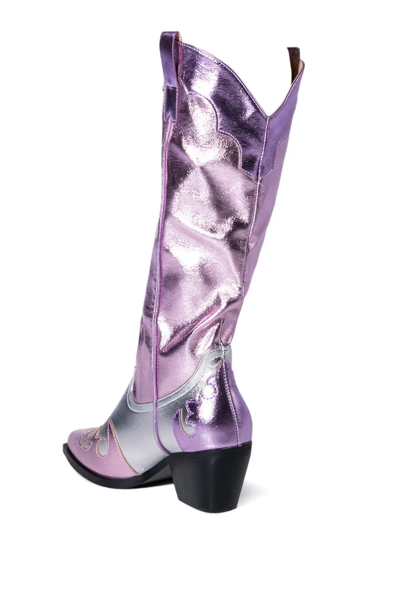 AZALEA WANG HENDRIX METALLIC WESTERN BOOTIE IN MULTI