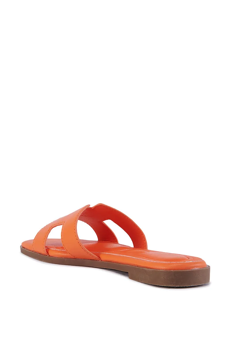 AZALEA WANG HOWDY ORANGE FLAT SANDAL