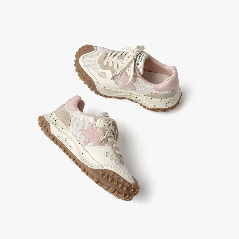 Beautoday Anti-slip Breathable Lace-up Chunky Sneakers for Women
