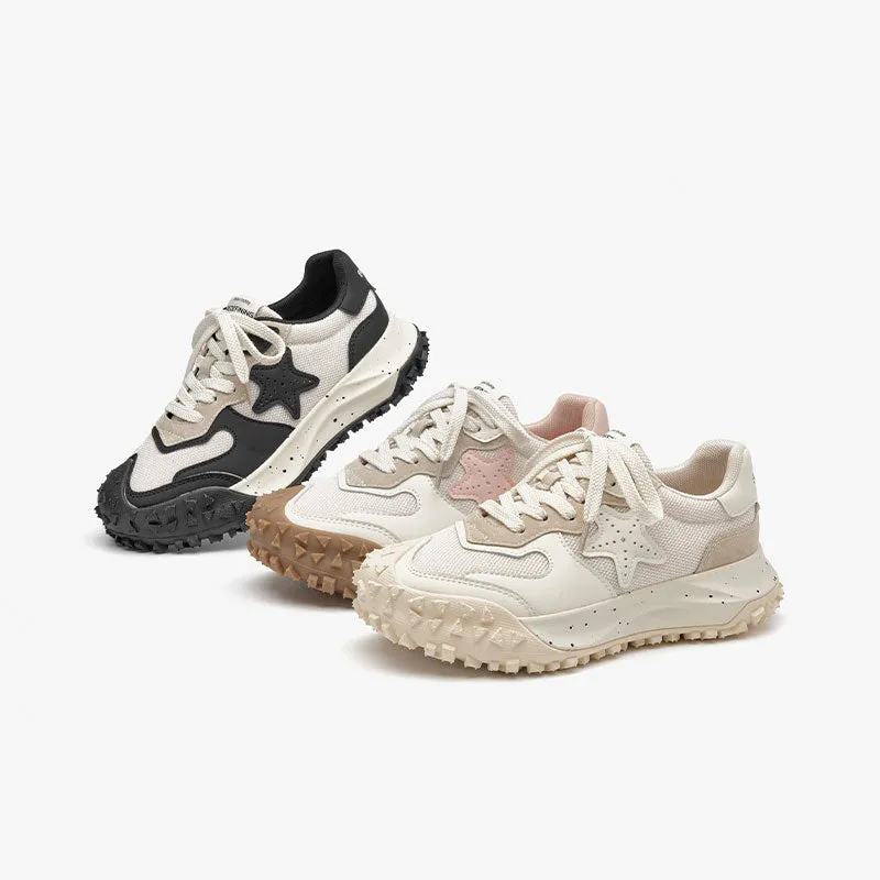Beautoday Anti-slip Breathable Lace-up Chunky Sneakers for Women