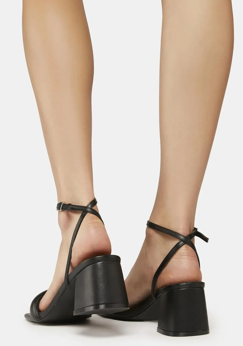 Black Carmin Block Heels