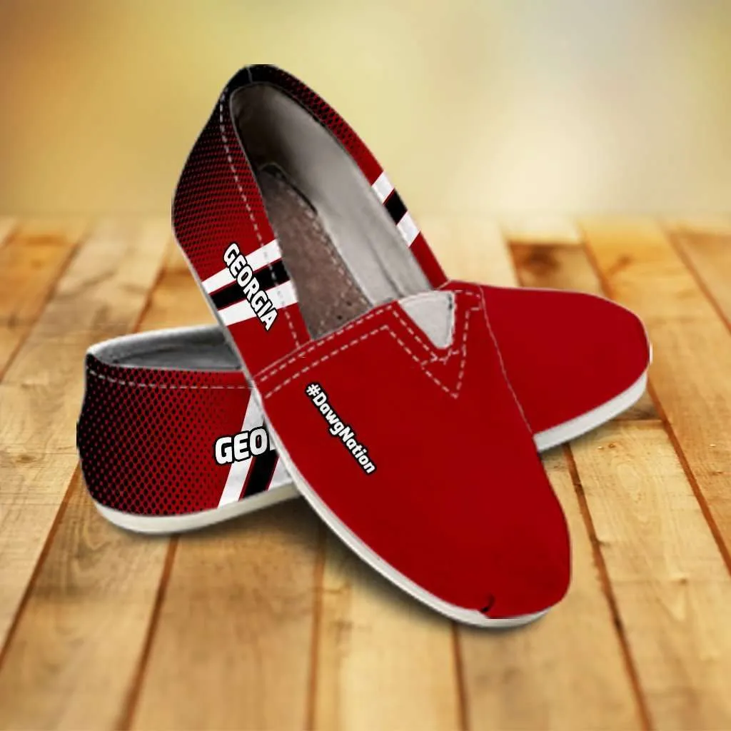 #DawgNation Georgia Casual Canvas Slip on Shoes Women's Flats
