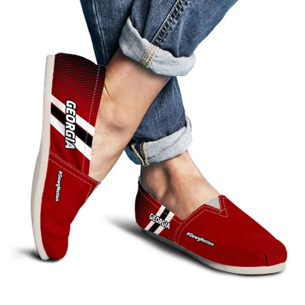 #DawgNation Georgia Casual Canvas Slip on Shoes Women's Flats