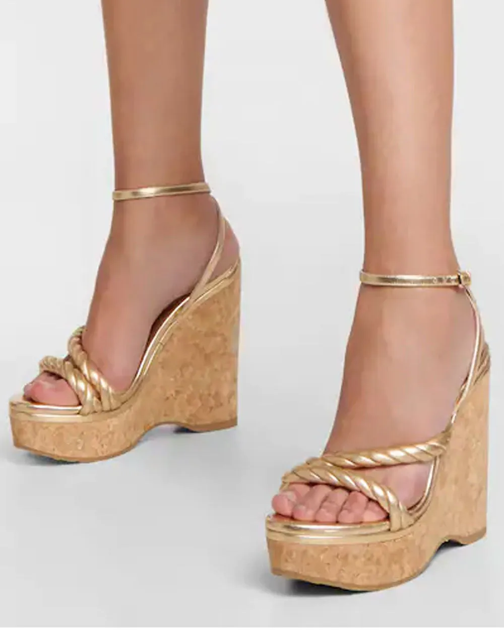 Diosa Wedge Sandal in Gold