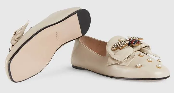 Leather Ballet Flat with Bow