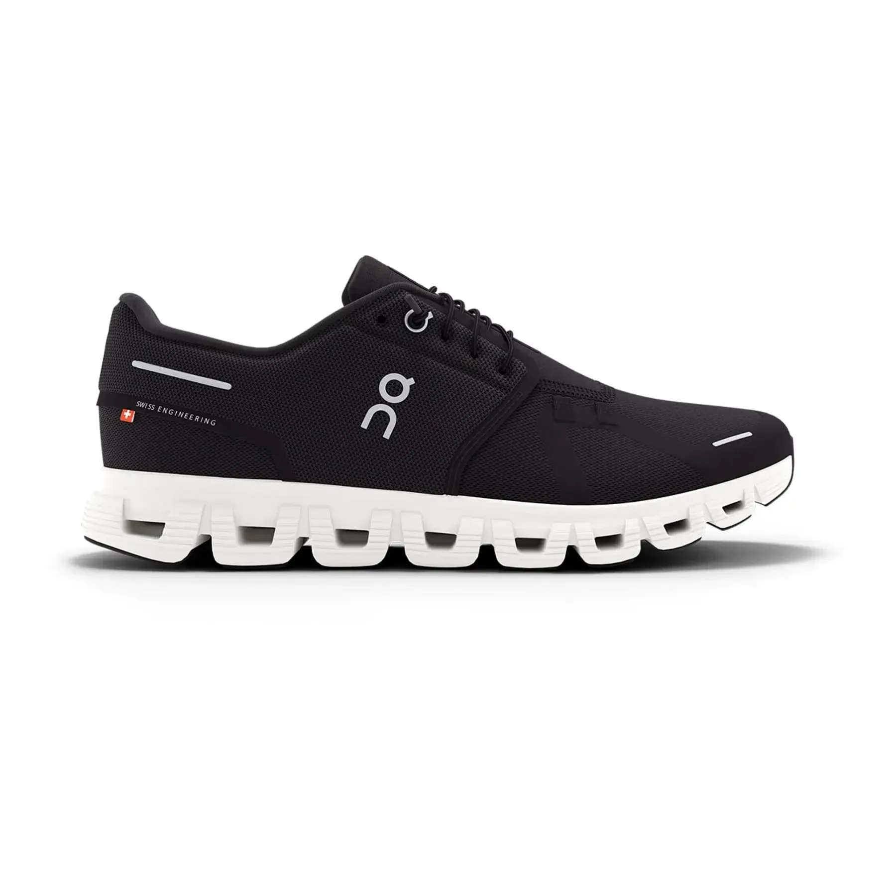 On Cloud Men's Cloud 6 Running Shoes- Black/ White
