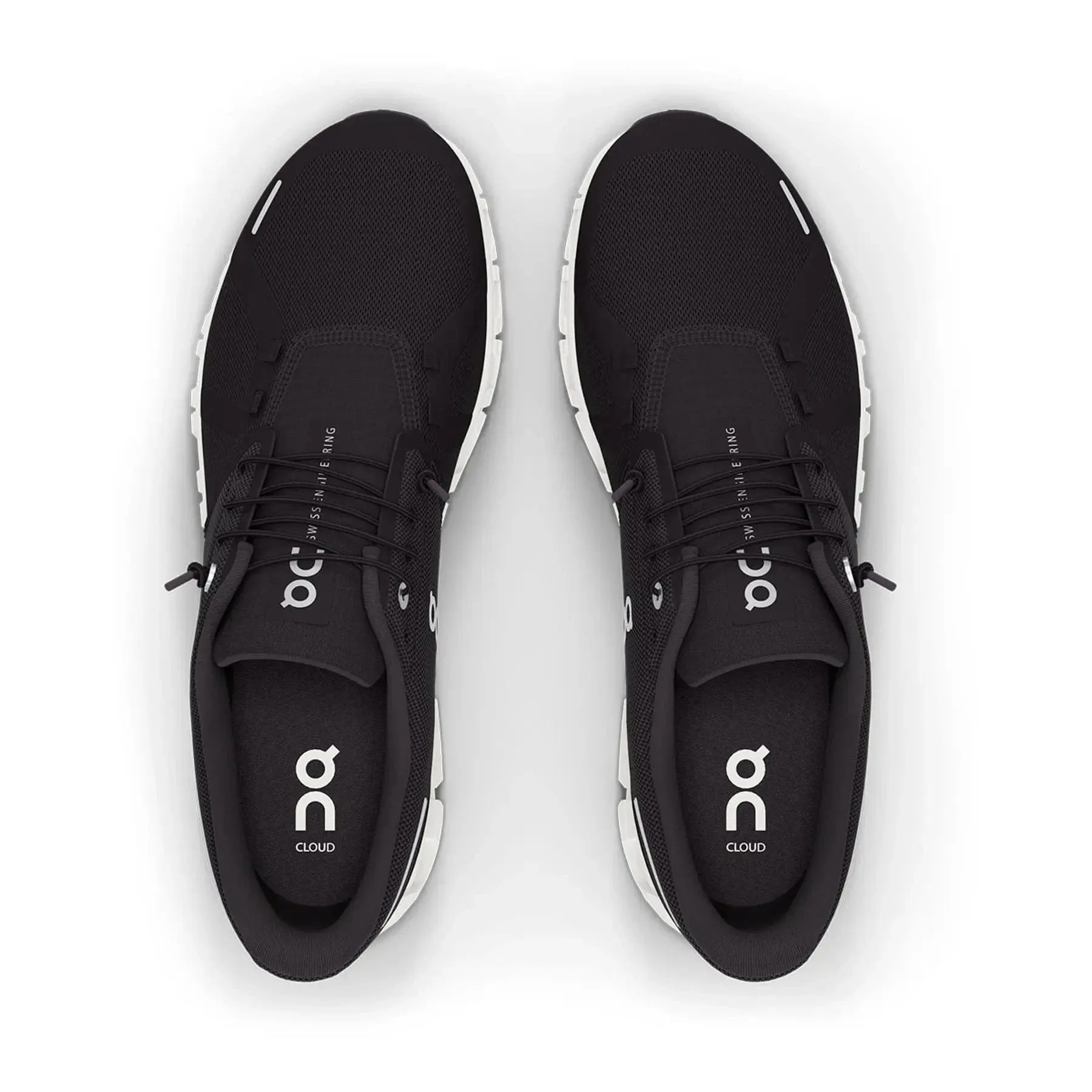On Cloud Men's Cloud 6 Running Shoes- Black/ White