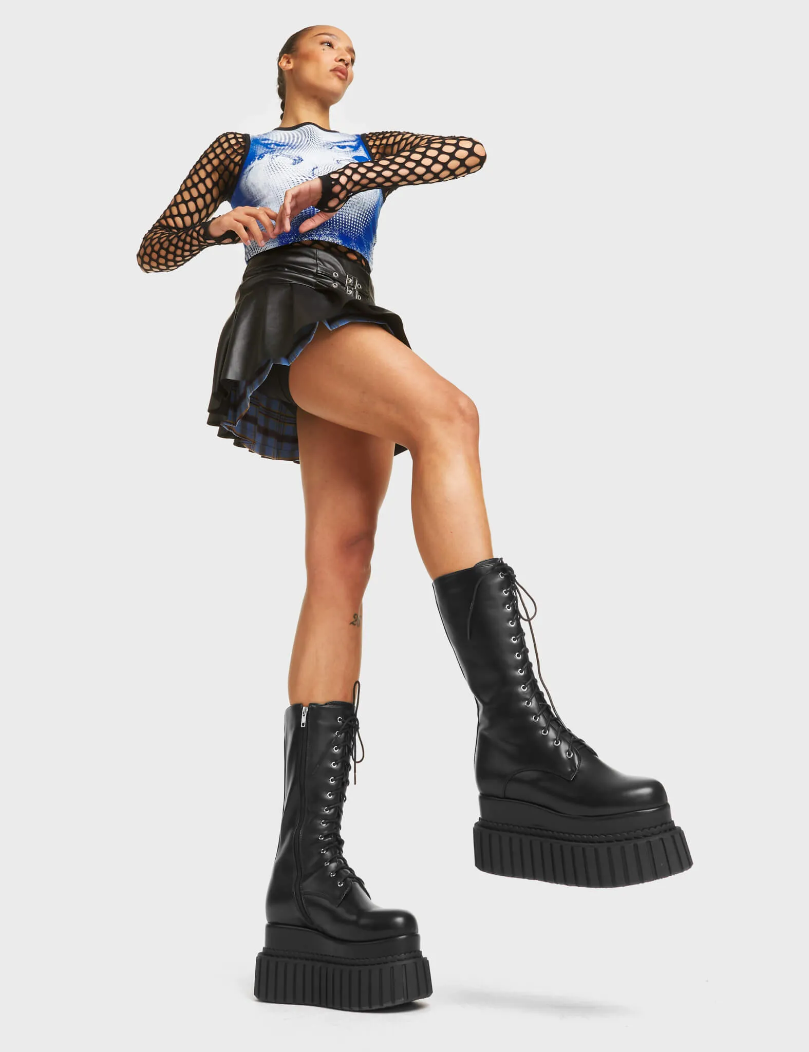 Rock Out Chunky Creeper Calf Boots