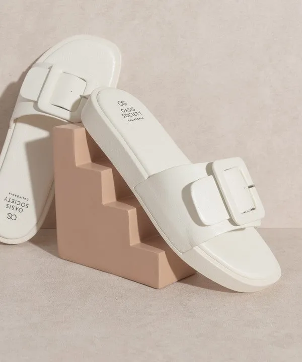 Slide On Buckle Sandals