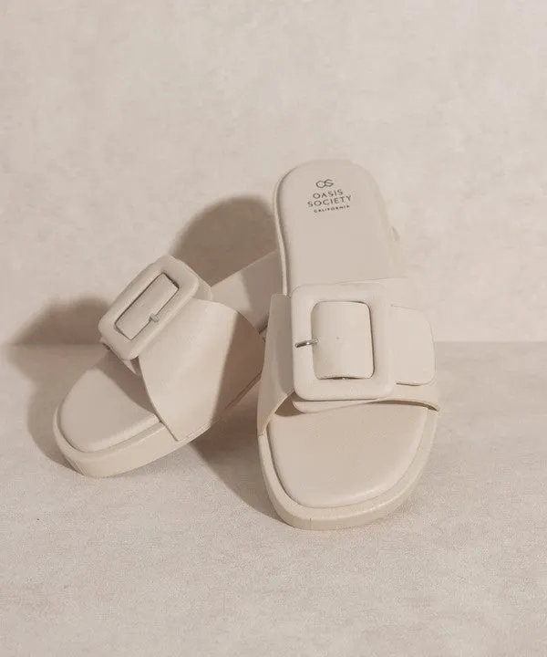 Slide On Buckle Sandals