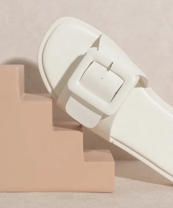 Slide On Buckle Sandals