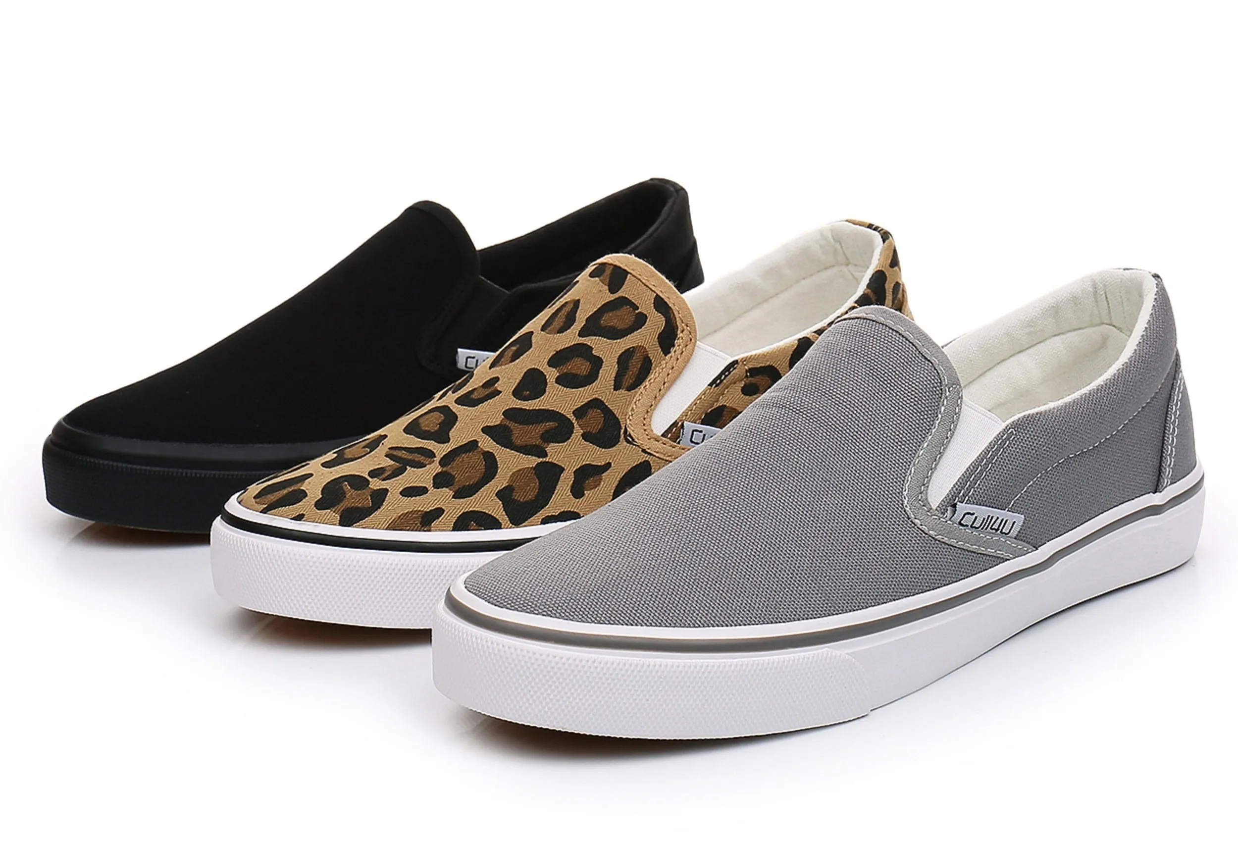 Slip On Women Shoes Summer Shallow Canvas Leopard Slip-on Flats Shoes