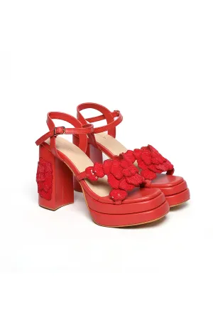 Valentina Embellished Red Heels