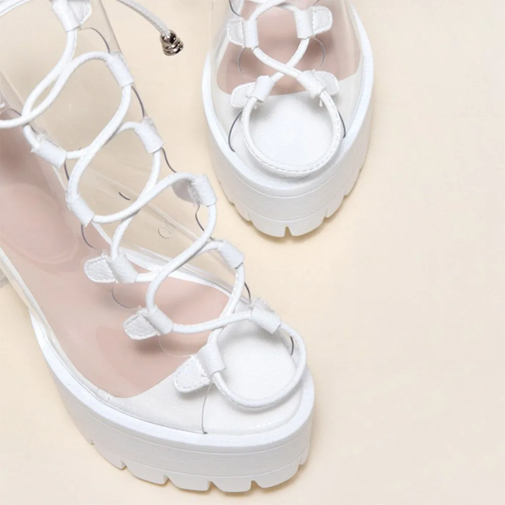 Women's | Clear Chunky High Heels