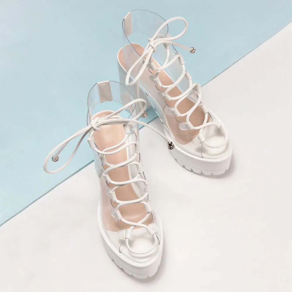 Women's | Clear Chunky High Heels