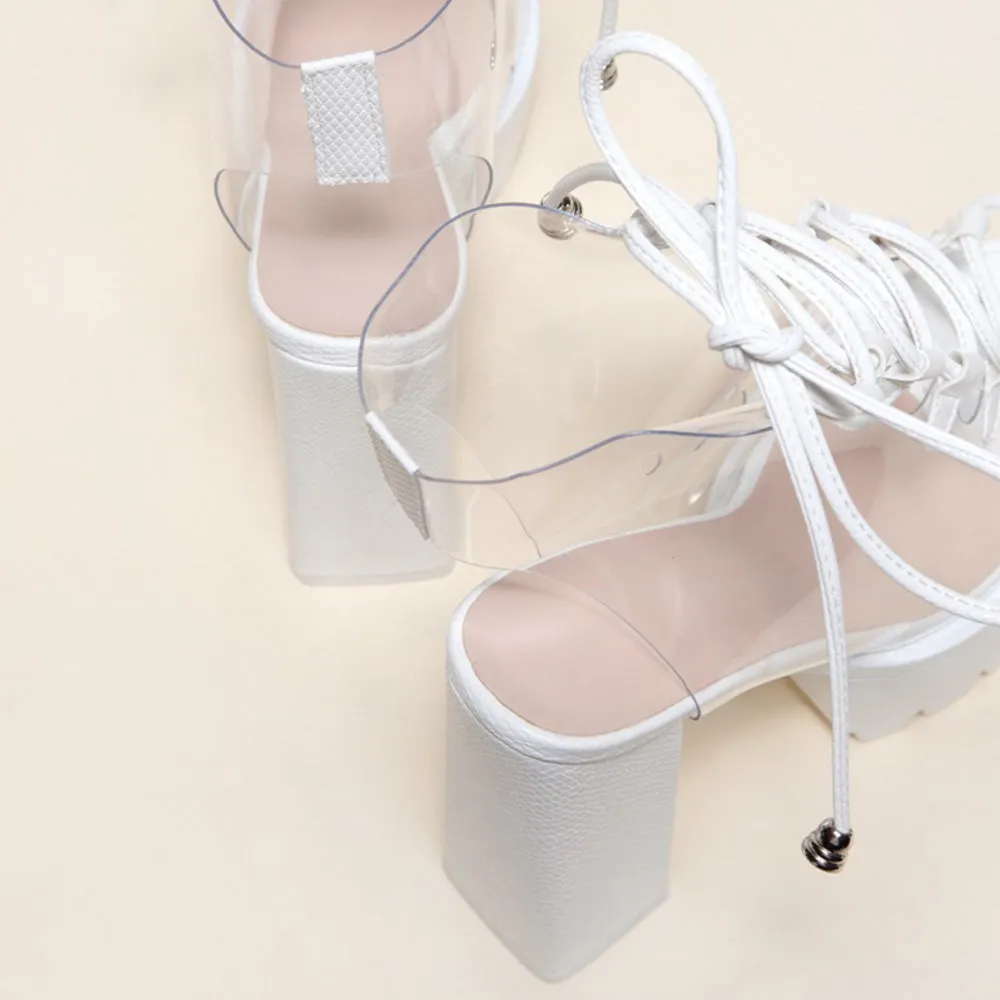 Women's | Clear Chunky High Heels