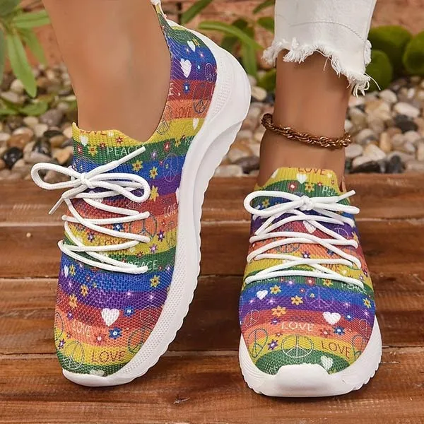 Women's Mesh Printed Flyknit Slip-On Flats 25773011C